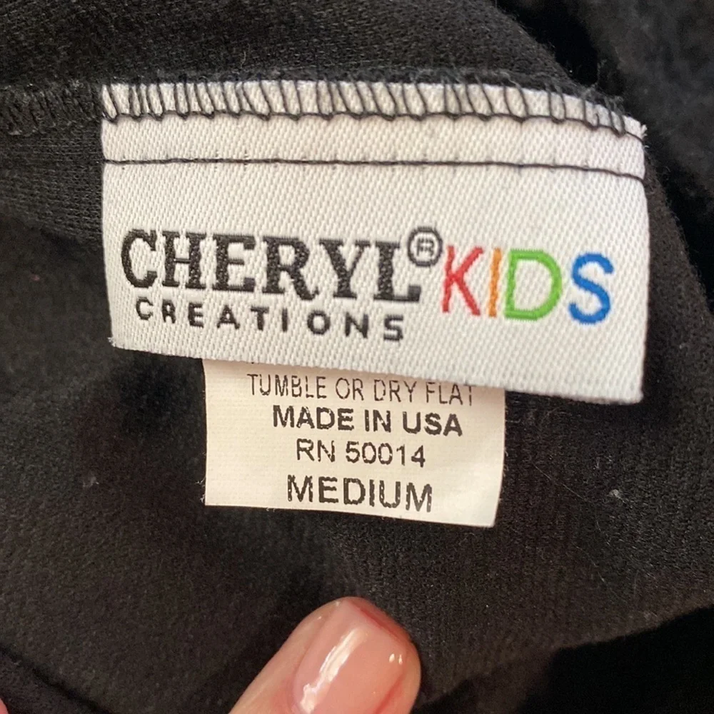 Cheryl Creations Kids Black Velvet on Black 2 Piece Outfit Size Girls Medium